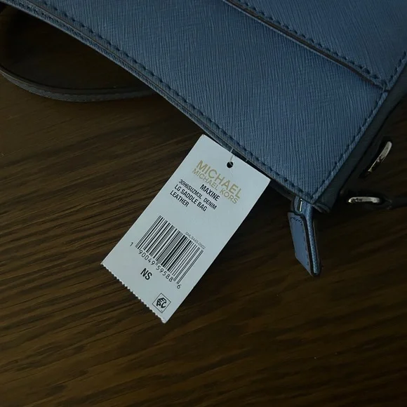 NWT Michael Kors Jet Set Travel Large Messenger Denim Blue - Picture 7 of 12